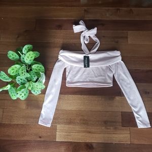 🔥 NWT FASHION NOVA off shoulder/halter crop top